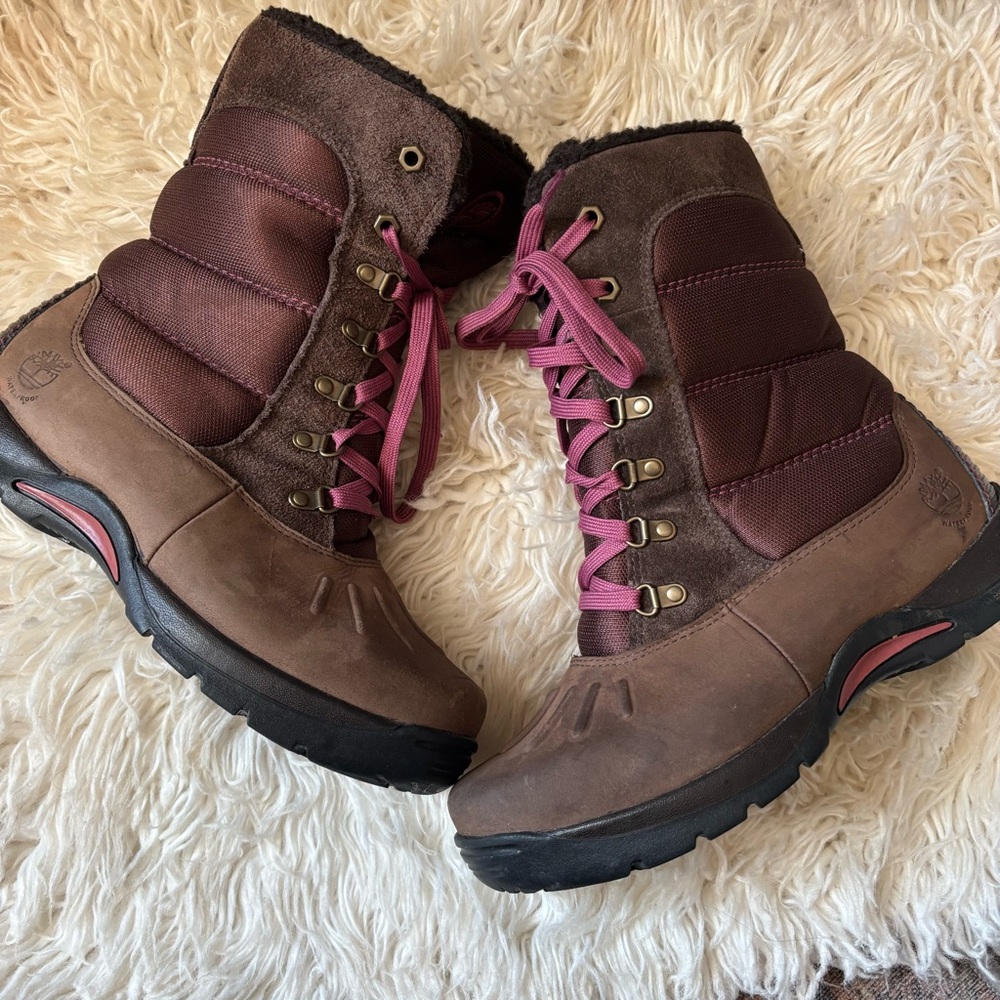 Timberland Brown Thermolite Insulated Waterproof 7” Boots Girl’s Size 4